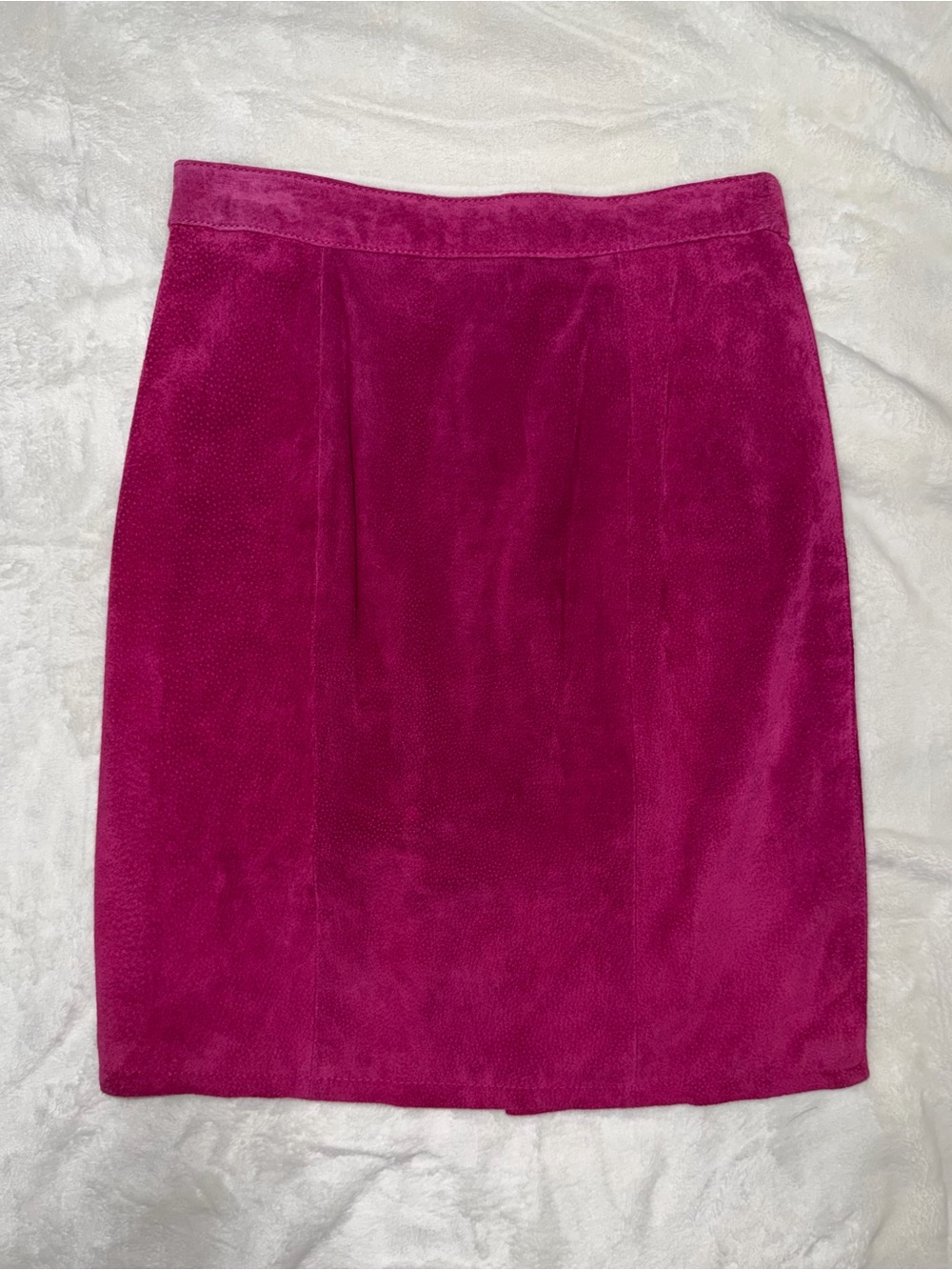 Vintage-The Limited Fuchsia 100% Leather Pencil Skirt-Size 8